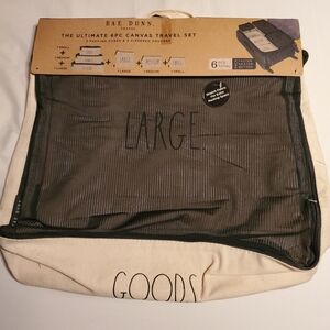 Rae Dunn travel set. 3 packing cubes and 3 zip up pouches.